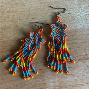 *Sold* Multi Color Beaded Earring - Such a fun vibe